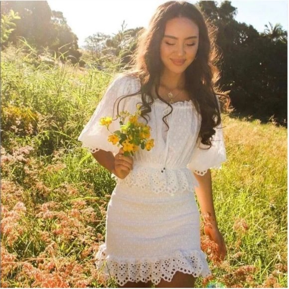 Spell “Daisy Chain” smocked eyelet mini dress — BNWT - Picture 2 of 10